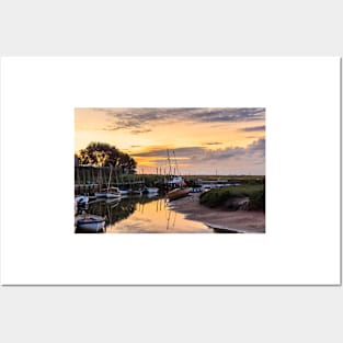 Sunset Over The River Glaven at Blakeney Quay Posters and Art